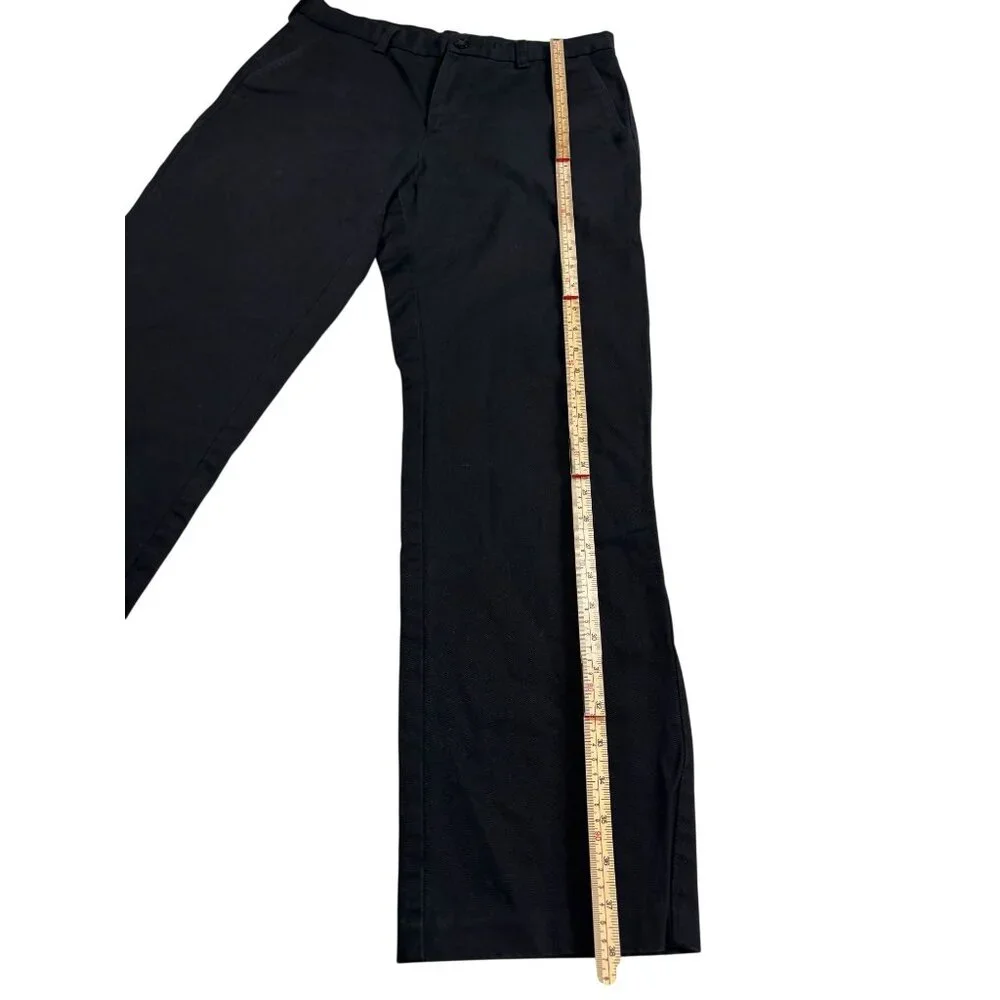 Haggar Mens Black Straight Fit Pants 31x30 100% Cotton Made In Bangladesh